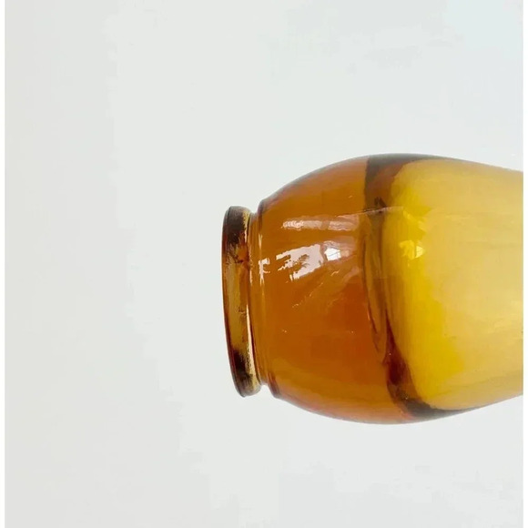 Viking Glass Co. Yellow Hand Blown Glass Retro Midcentury Modern Swung Vase - Picture 6 of 6